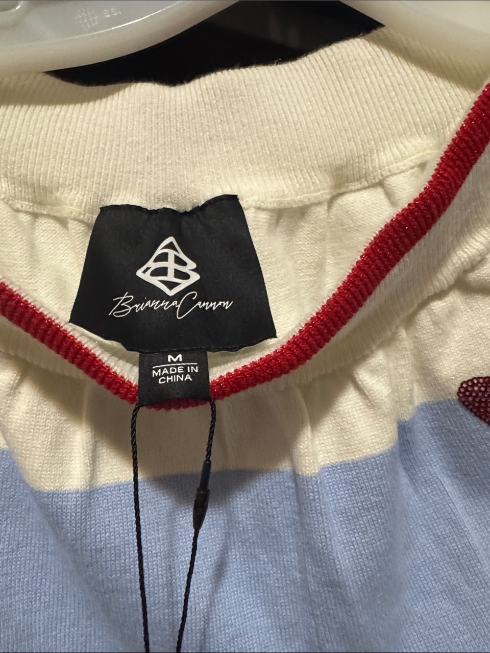 NWT Brianna Cannon Nantucket Stripe Knit Star Sequin Top & Shorts Set M - Picture 11 of 13